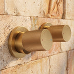 Colonne de Douche Encastrée Vael Or Brossé Laiton — Pommeau Pluie 250×250 mm