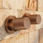 Colonne de Douche Encastrée Vael Or Rose Brossé Laiton — Pommeau Pluie 250×250 mm