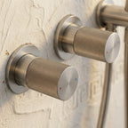Colonne de Douche Encastrée Vael Nickel Brossé Laiton — Pommeau Pluie 250×250 mm