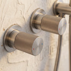Colonne de Douche Encastrée Vael Nickel Brossé Laiton — Pommeau Pluie 250×250 mm