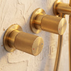 Colonne de Douche Encastrée Vael Or Brossé Laiton — Pommeau Pluie 250×250 mm