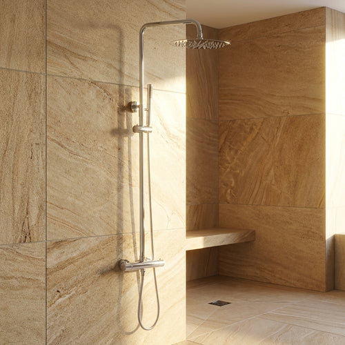 Colonne de Douche Murale Stellia Chromée Thermostatique — Laiton Massif