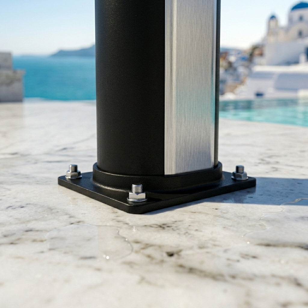Douche Solaire Extérieure 40L — Pommeau Pluie 360°, Lave-Pieds, Mitigeur