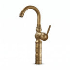 Robinet Vasque Rétro Orna Bronze Antique — Col de Cygne Sculpté 380 mm