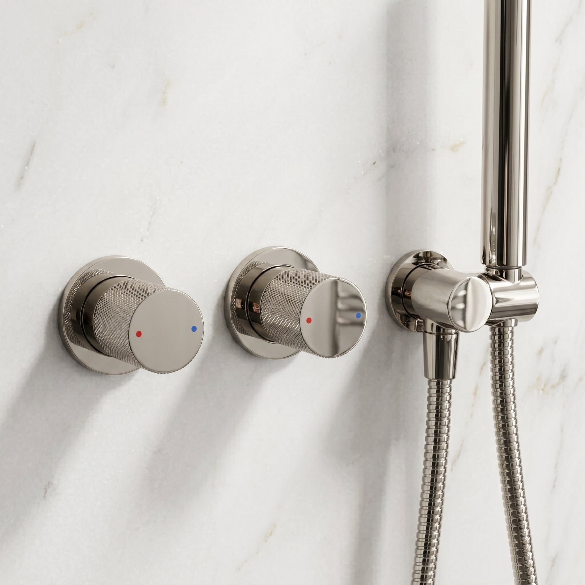 Colonne de Douche Encastrée Vael Chrome Laiton — Pommeau Pluie 250×250 mm