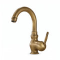 Robinet Lavabo Rétro Orna Bronze Antique — Col de Cygne Sculpté 245 mm