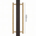 Poignée de Porte Lyra Laiton Massif — Bâton de Tirage 450 mm Double Face