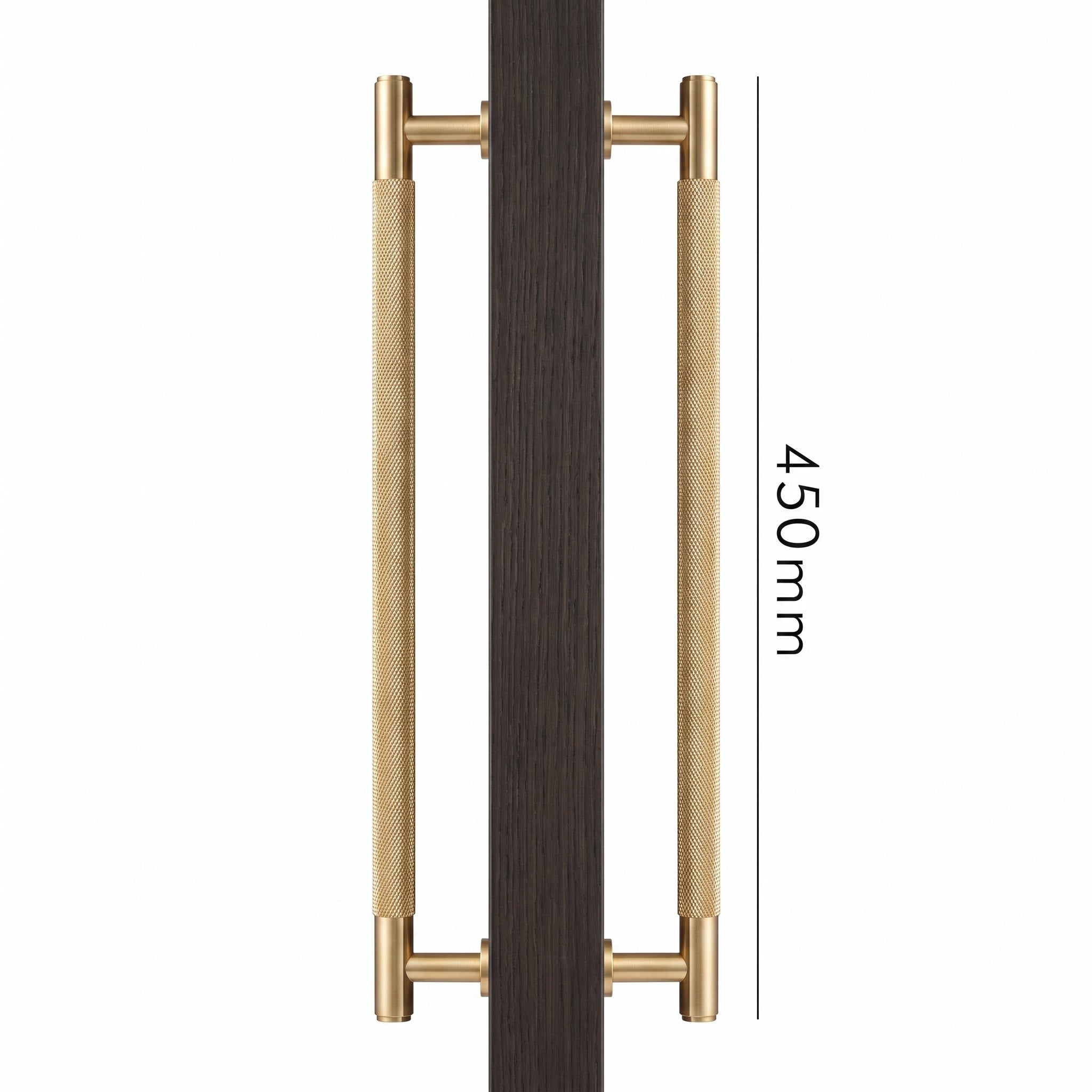 Poignée de Porte Lyra Laiton Massif — Bâton de Tirage 450 mm Double Face