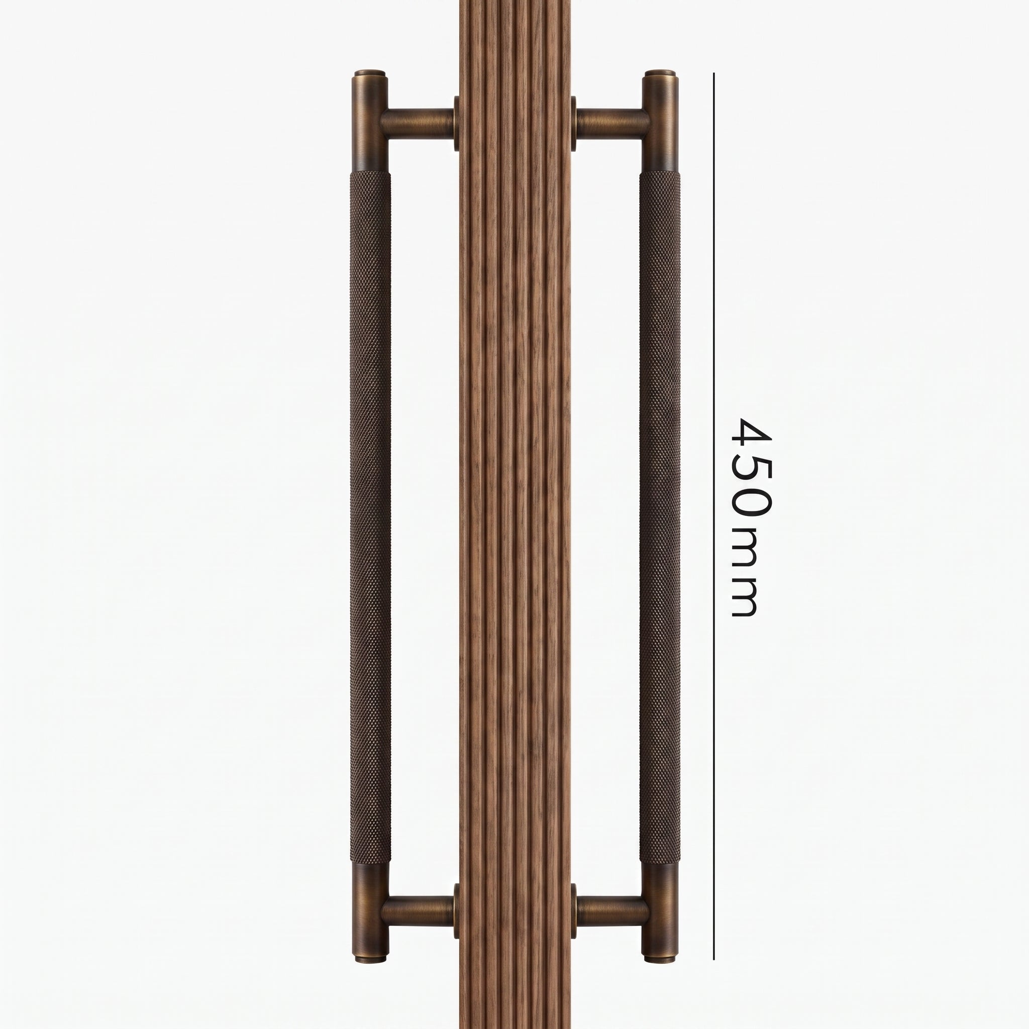 Poignée de Porte Lyra Laiton Massif — Bâton de Tirage 450 mm Double Face