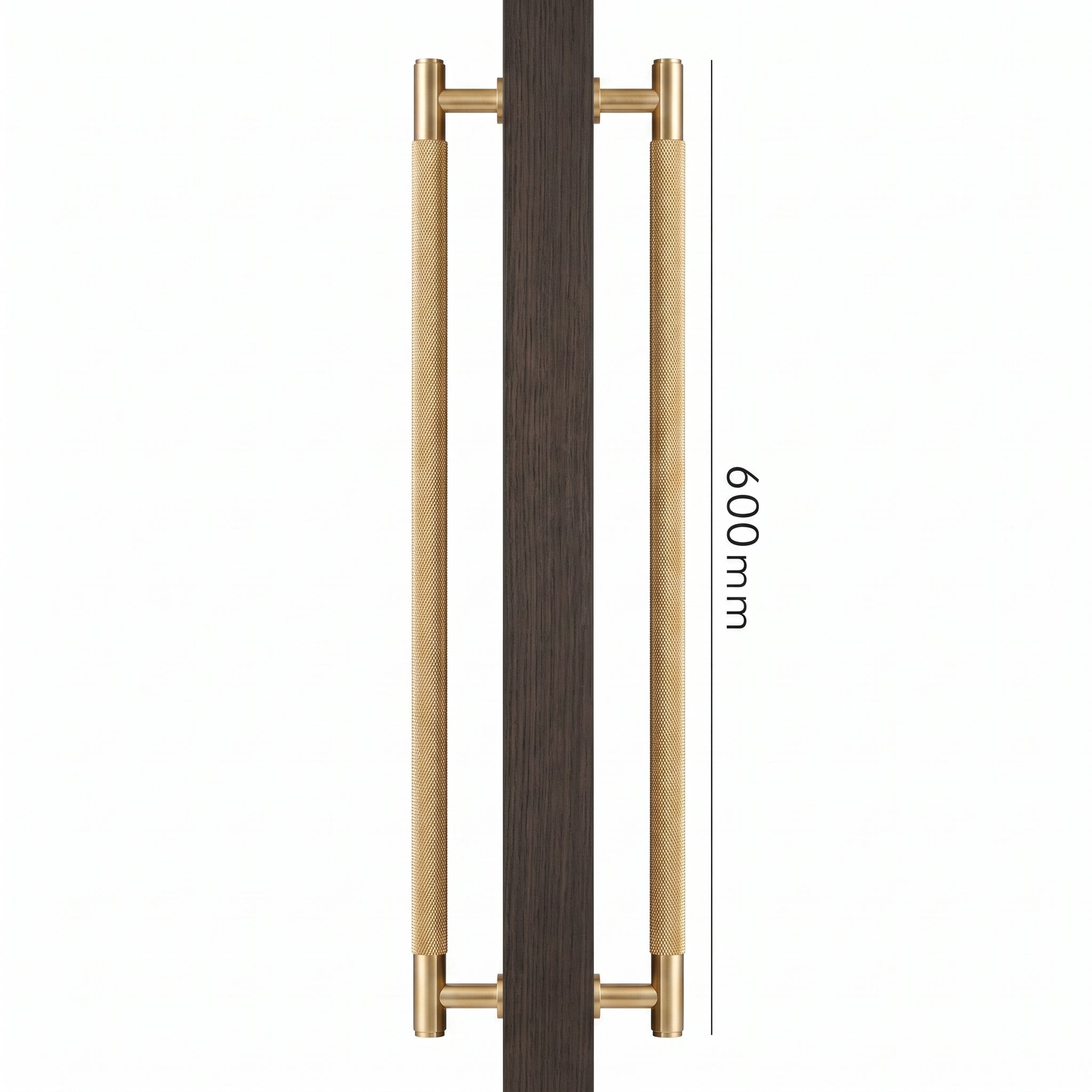 Poignée de Porte Lyra Laiton Massif — Bâton de Tirage 600 mm Double Face