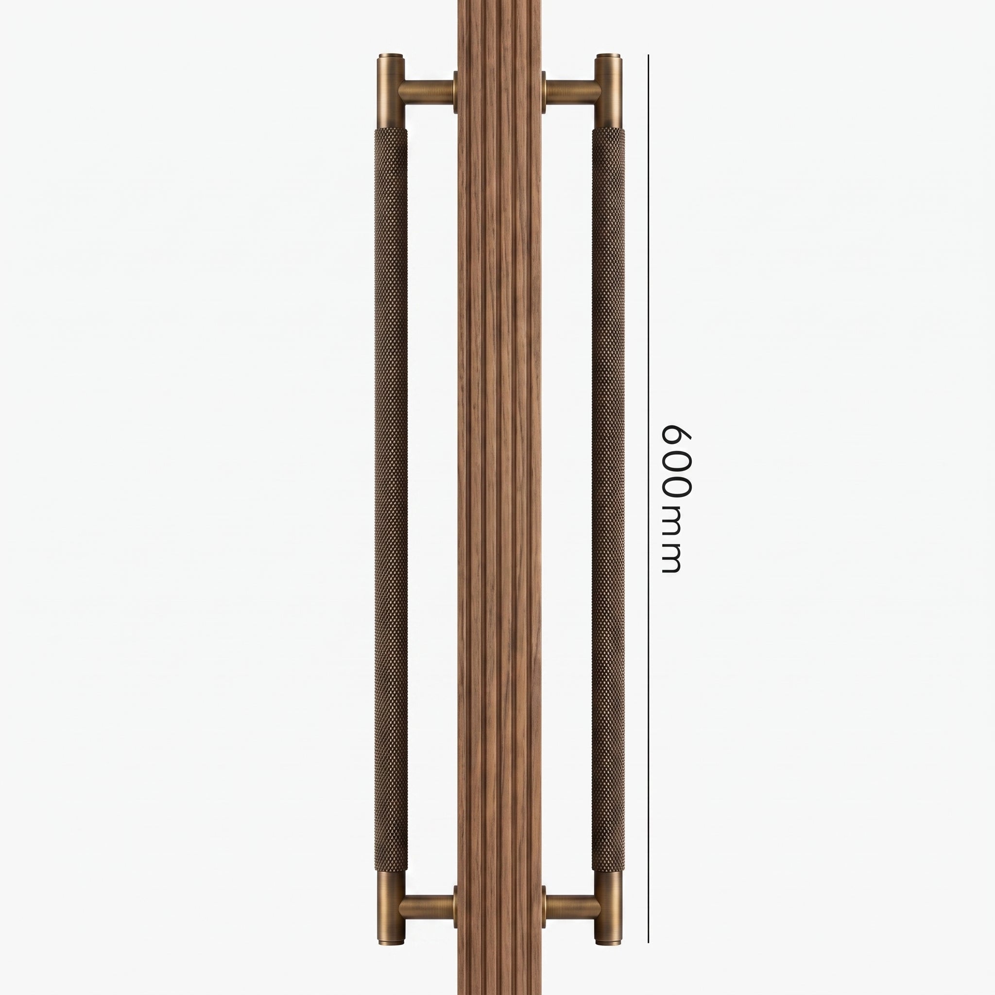 Poignée de Porte Lyra Laiton Massif — Bâton de Tirage 600 mm Double Face