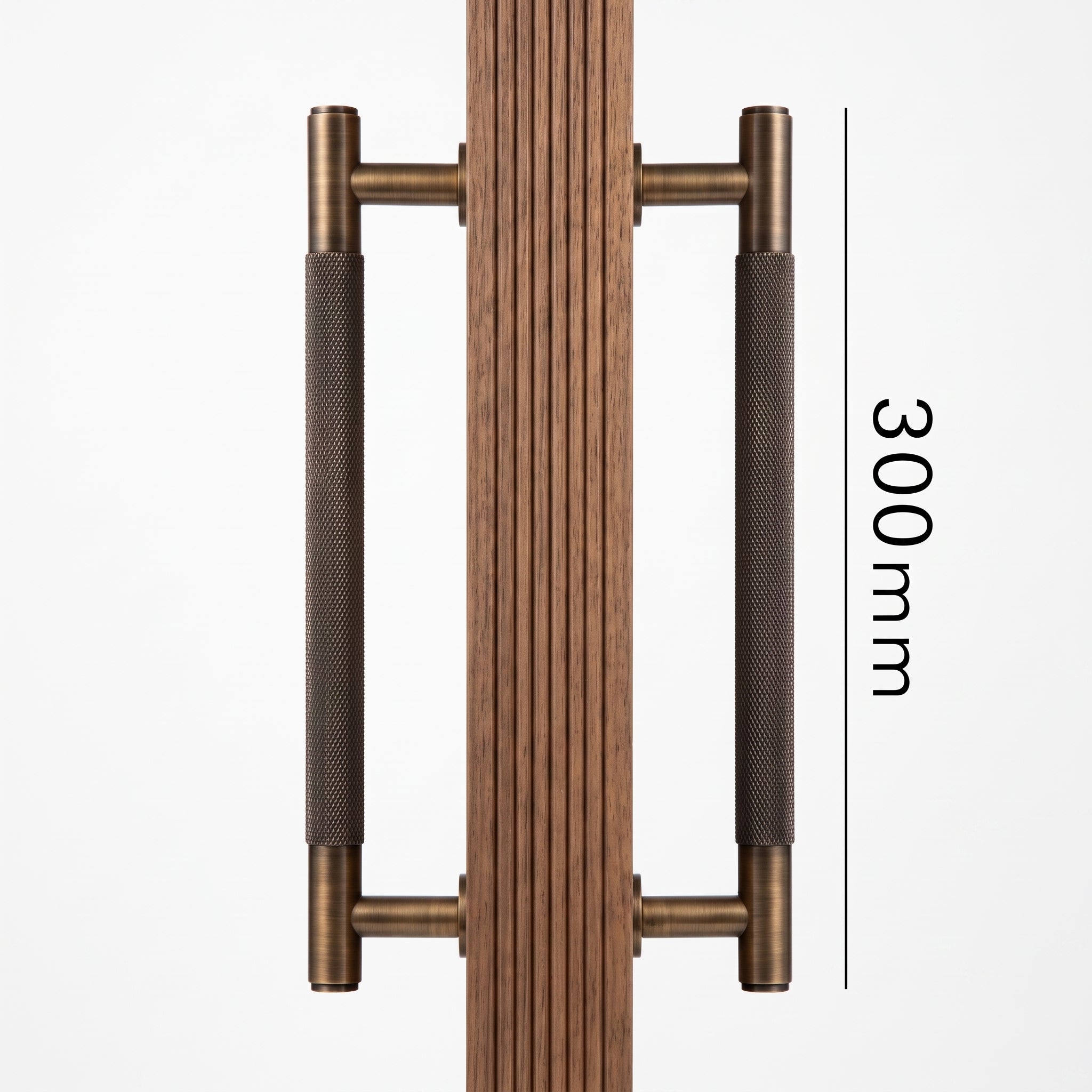 Poignée de Porte Lyra Laiton Massif — Bâton de Tirage 300 mm Double Face