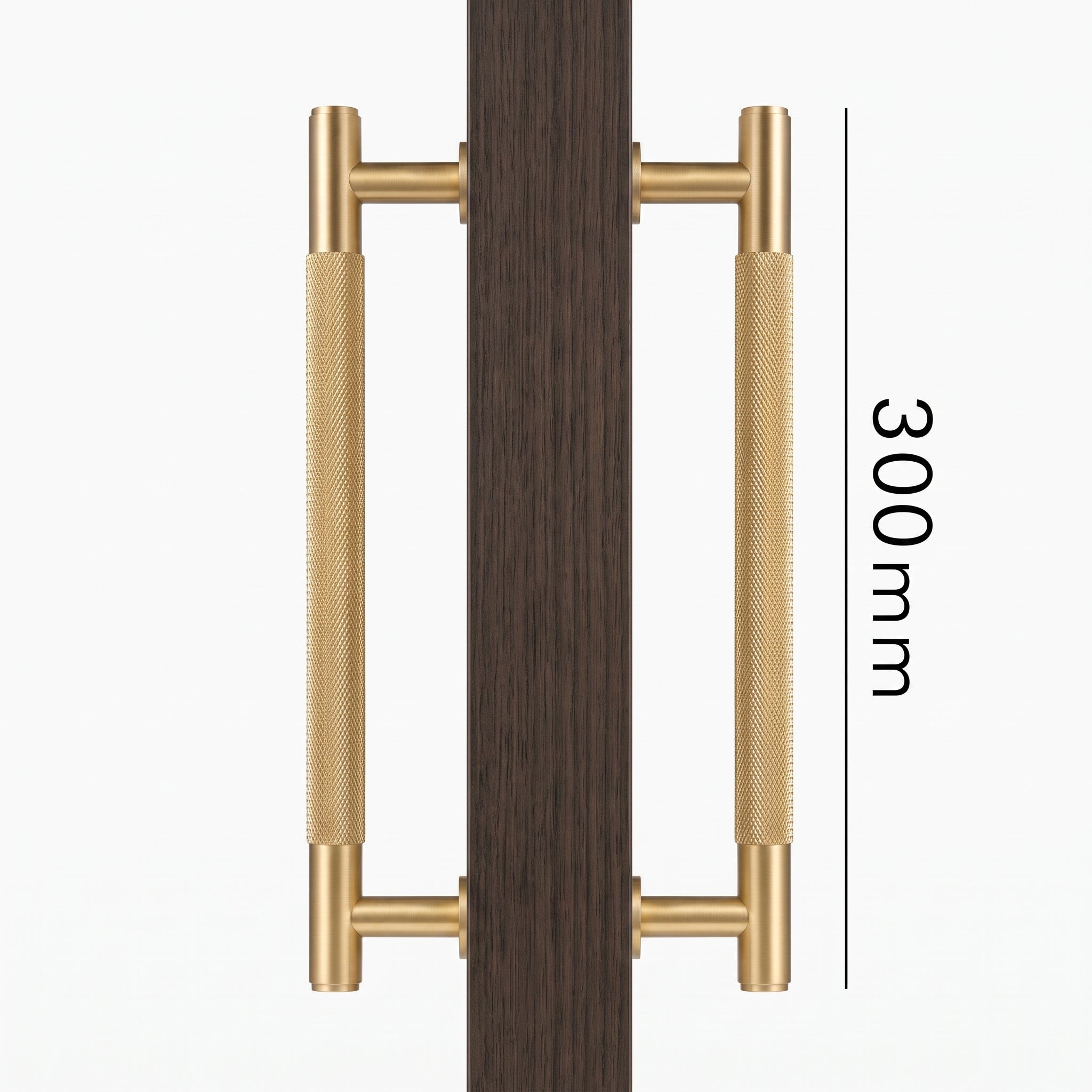 Poignée de Porte Lyra Laiton Massif — Bâton de Tirage 300 mm Double Face