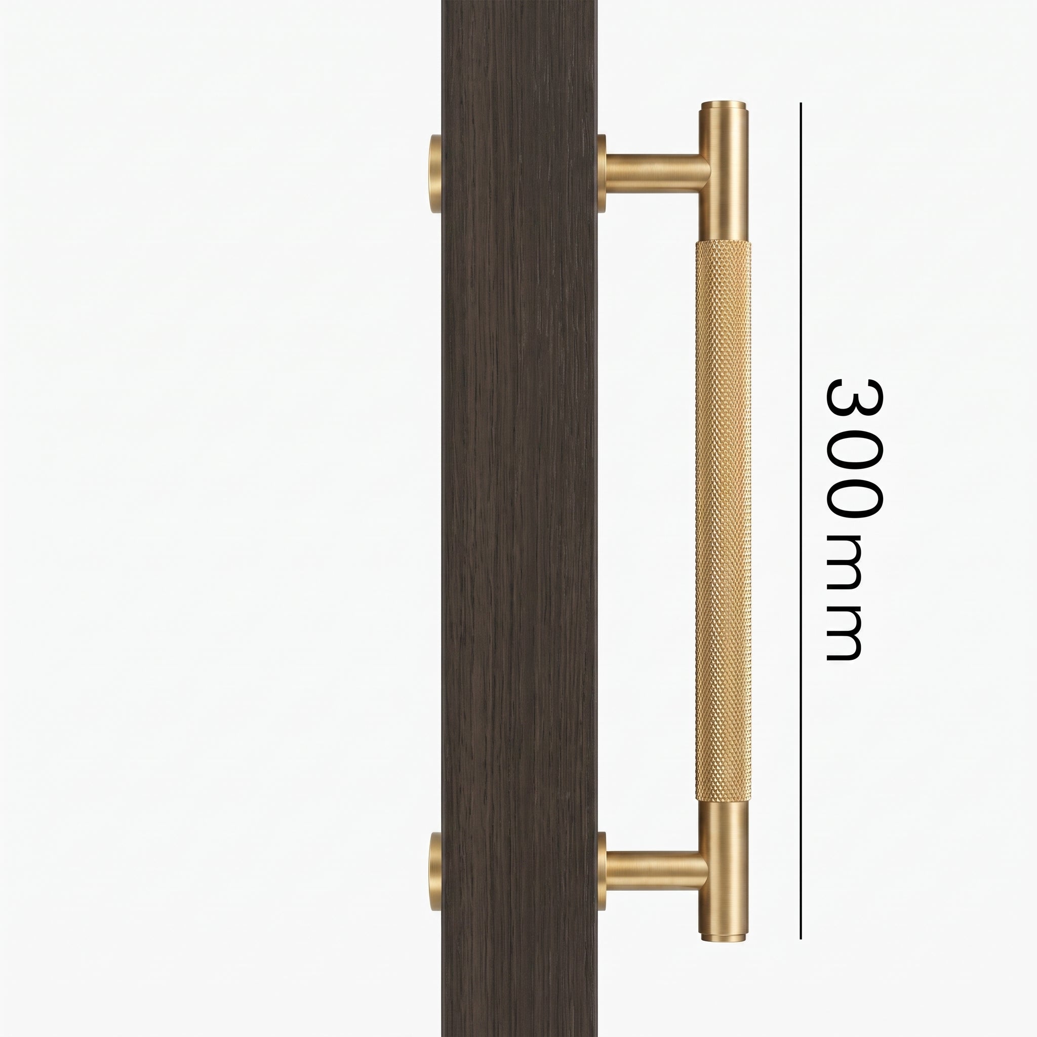 Poignée de Porte Lyra Laiton Massif — Bâton de Tirage 300 mm Simple Face