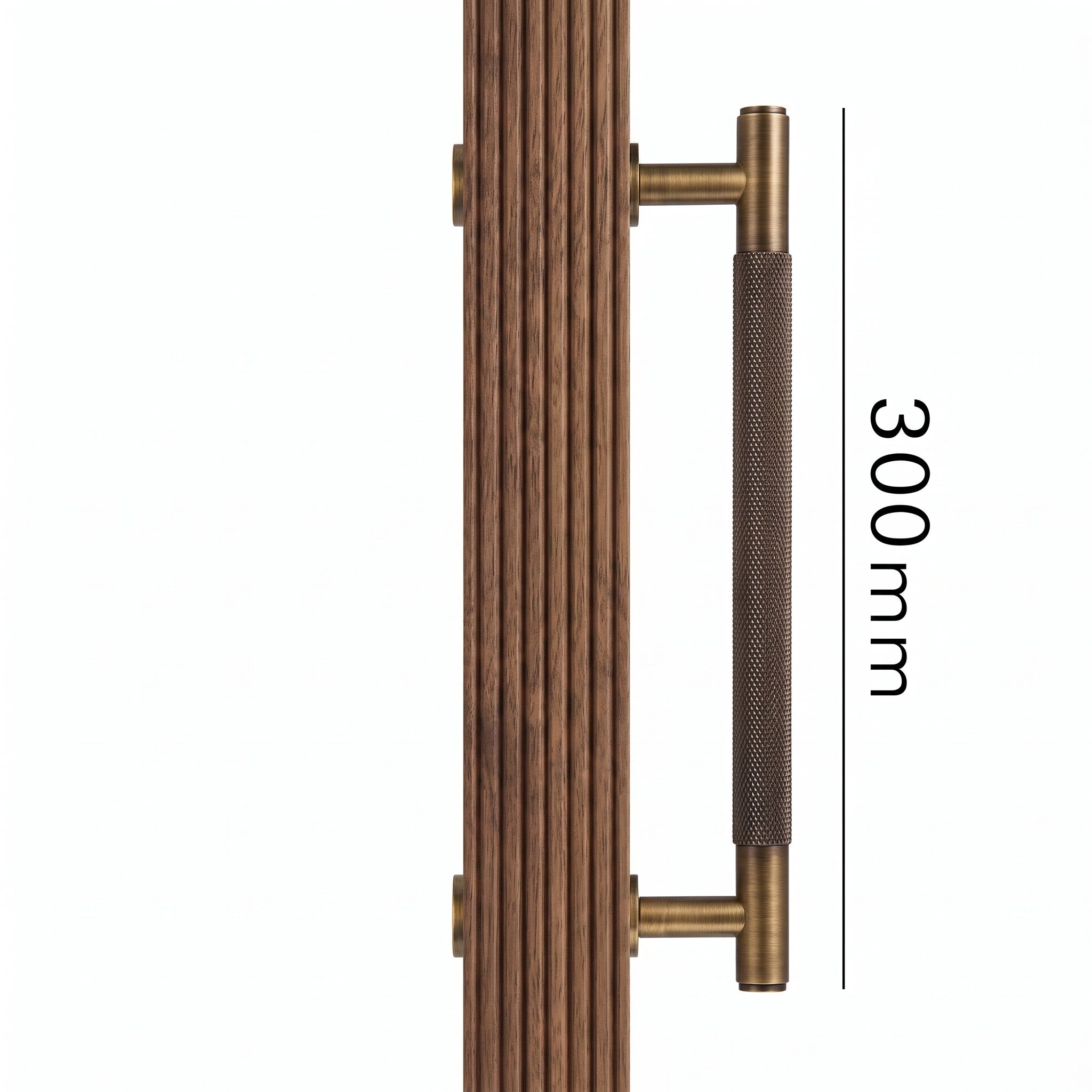 Poignée de Porte Lyra Laiton Massif — Bâton de Tirage 300 mm Simple Face