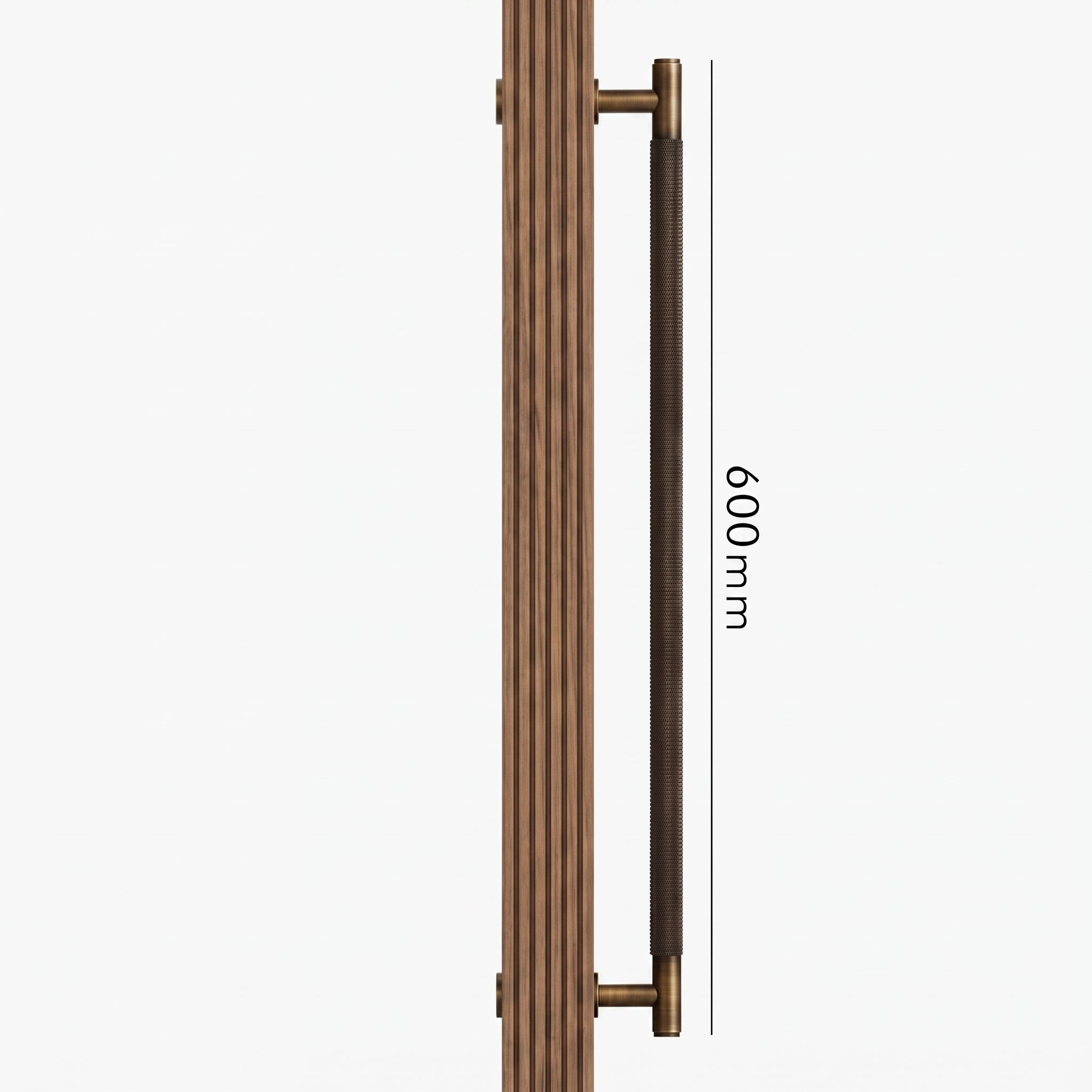 Poignée de Porte Lyra Laiton Massif — Bâton de Tirage 600 mm Simple Face