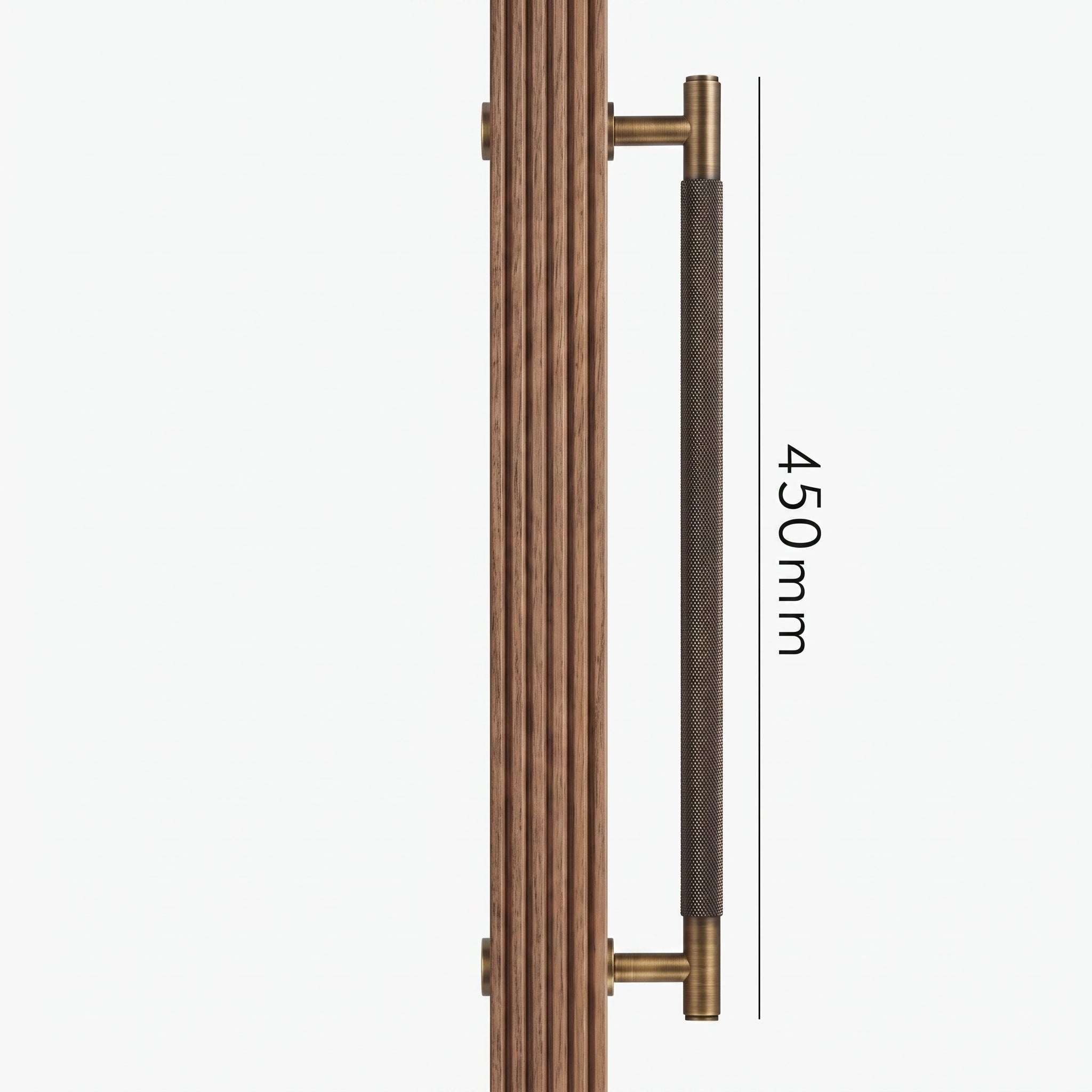 Poignée de Porte Lyra Laiton Massif — Bâton de Tirage 450 mm Simple Face