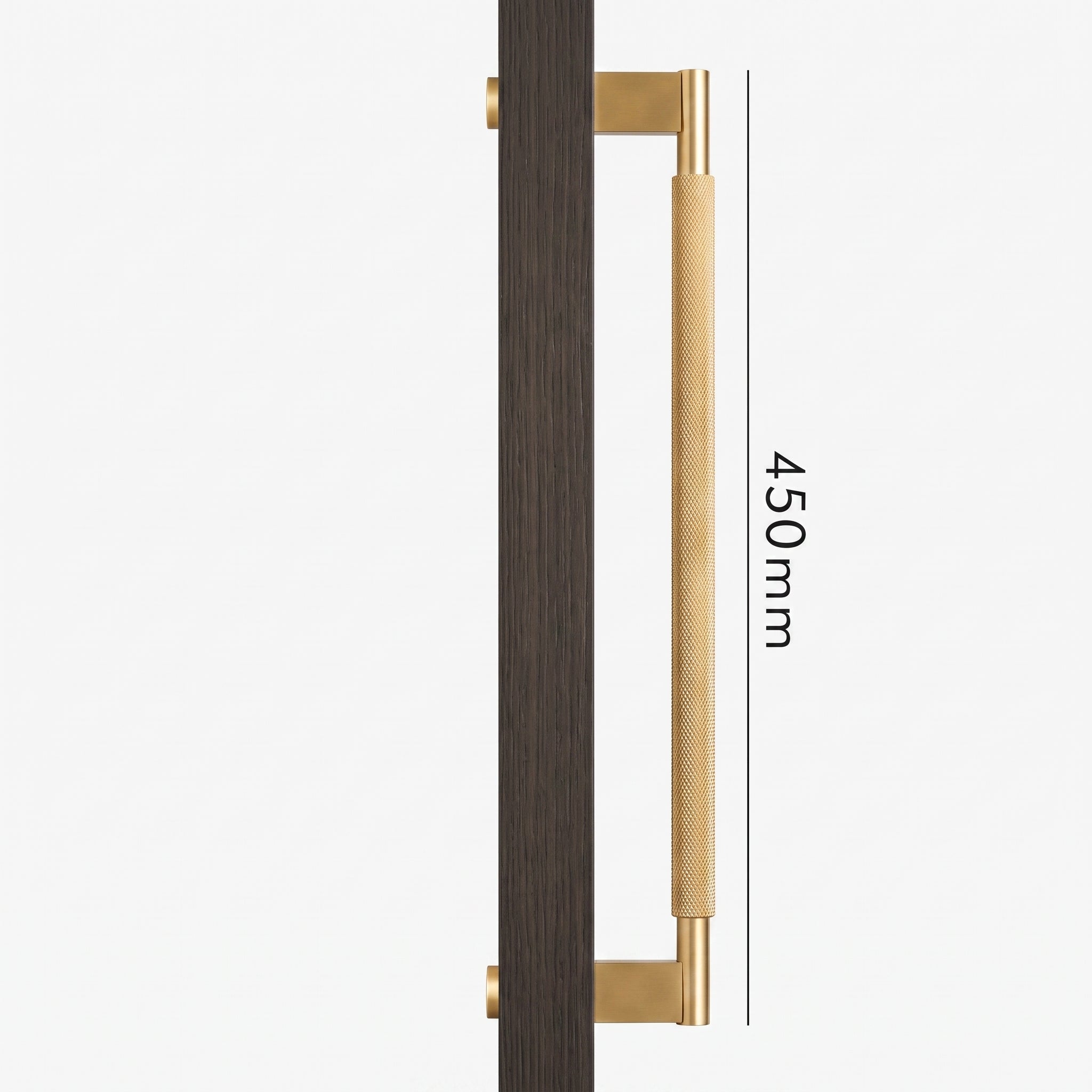 Poignée de Porte Crux Guillochée Laiton Massif — Bâton de Tirage 450 mm Simple Face
