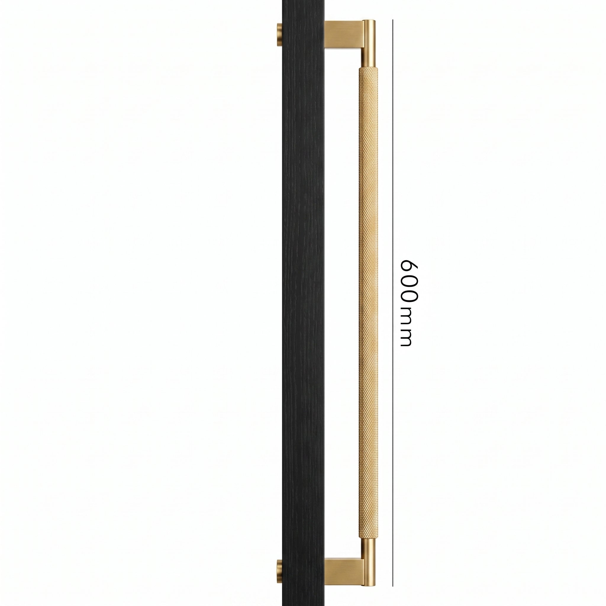 Poignée de Porte Crux Guillochée Laiton Massif — Bâton de Tirage 600 mm Simple Face