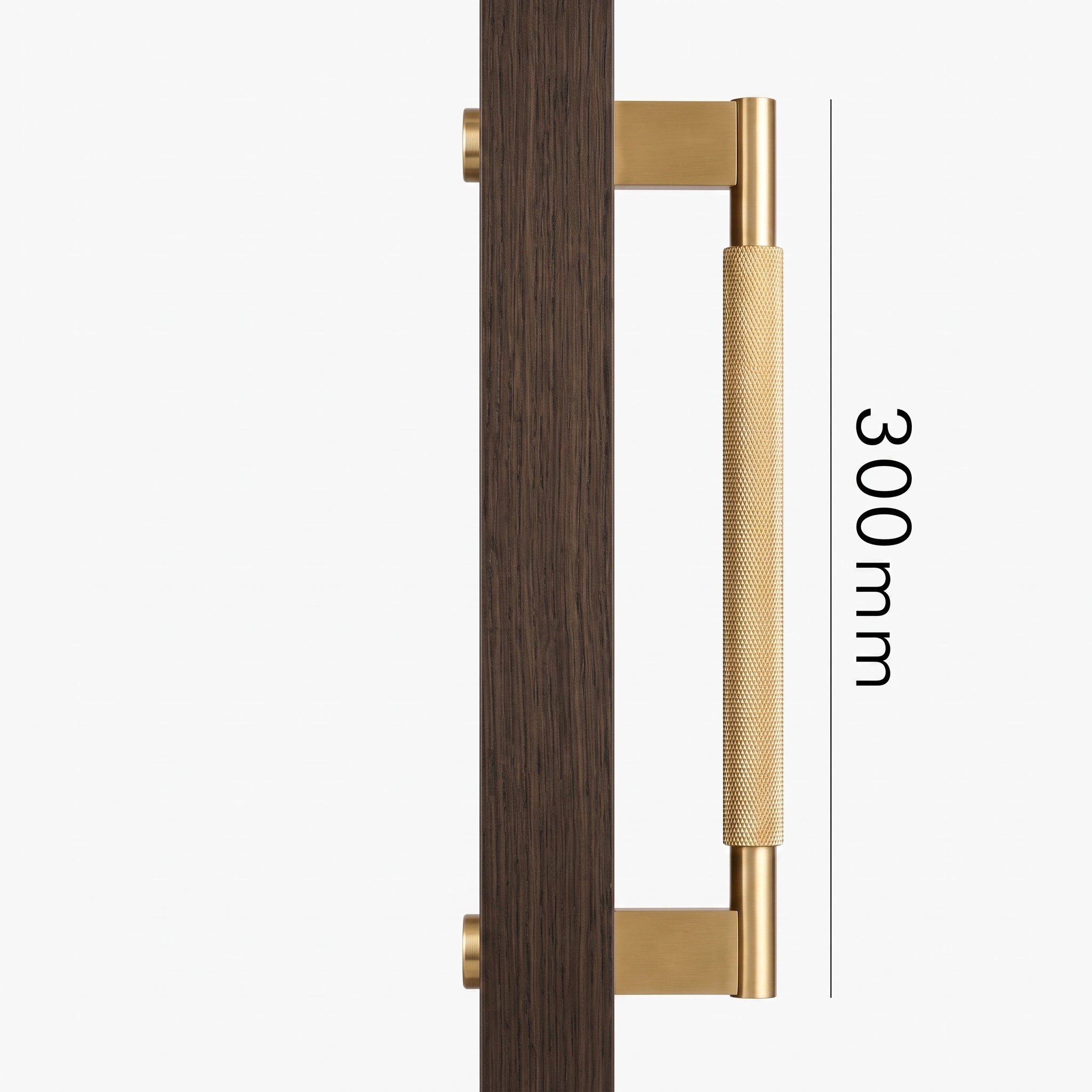 Poignée de Porte Crux Guillochée Laiton Massif — Bâton de Tirage 300 mm Simple Face