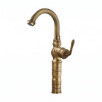 Robinet Vasque Rétro Orna Bronze Antique — Col de Cygne Sculpté 380 mm