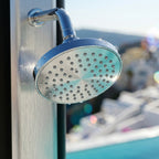 Douche Solaire Extérieure 40L — Pommeau Pluie 360°, Lave-Pieds, Mitigeur