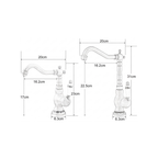 Robinet Lavabo Rétro Laiton Antique Bec Pivotant — Finition Céramique