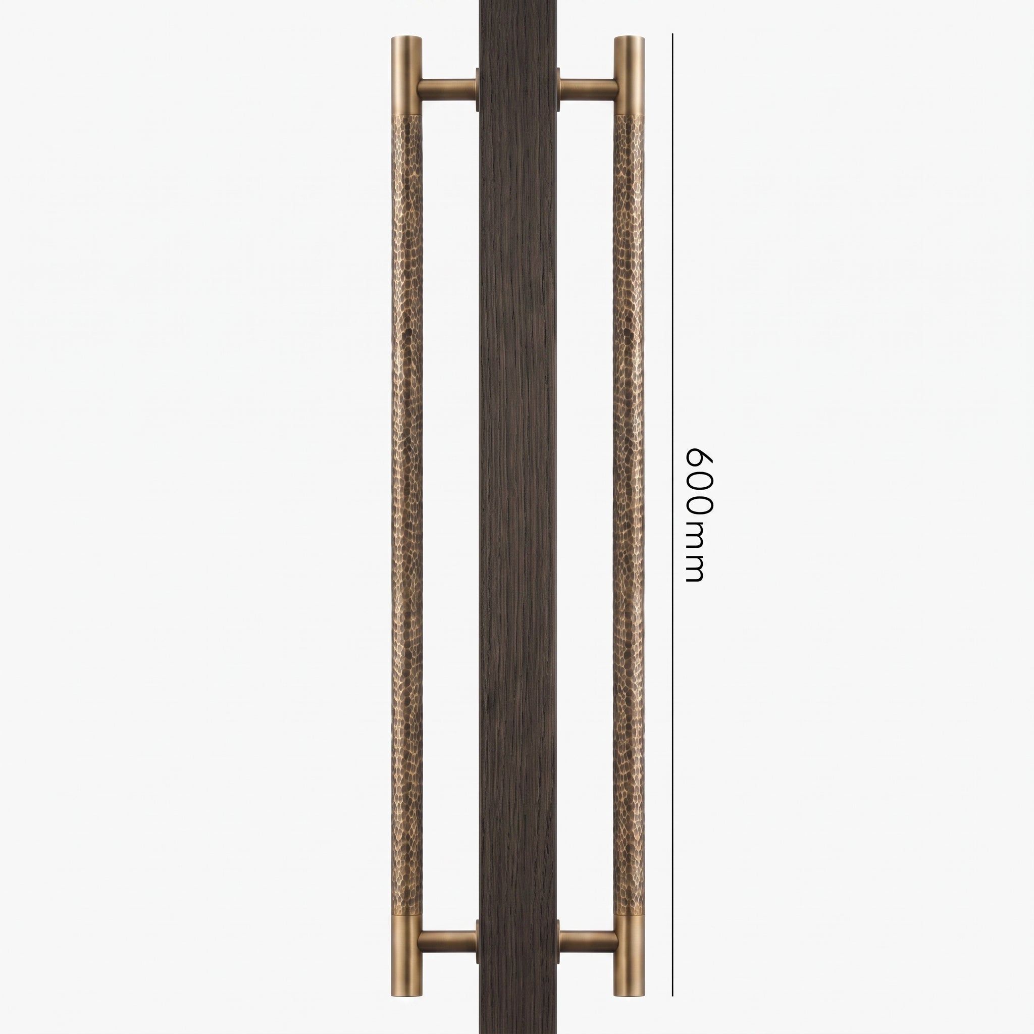 Poignée de Porte Stria Martelée Laiton — Bâton de Tirage 600 mm Double Face