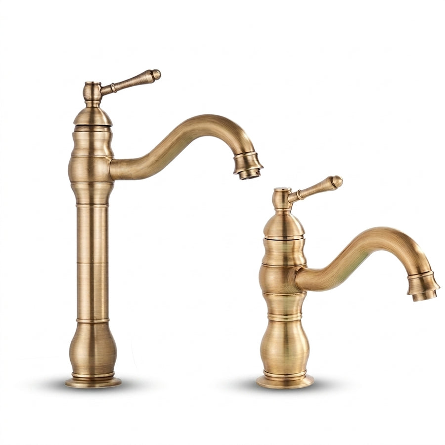 Robinet de Lavabo Vasque Laiton Antique — Mitigeur Rétro