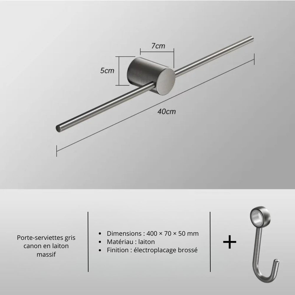 Porte-serviette mural en laiton – Design épuré, plusieurs finitions