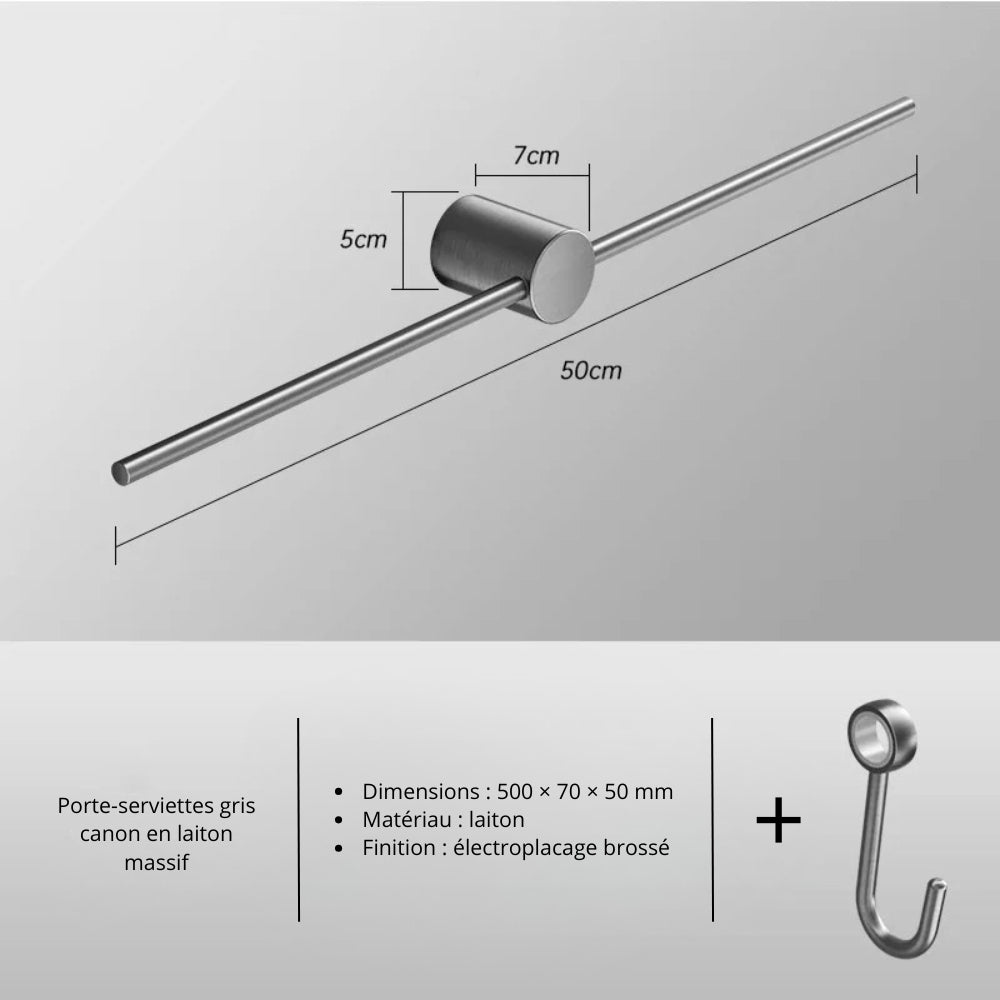 Porte-serviette mural en laiton – Design épuré, plusieurs finitions