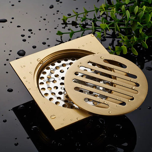 Bonde de Douche Carrée 10x10 cm — 4 Modèles au Choix