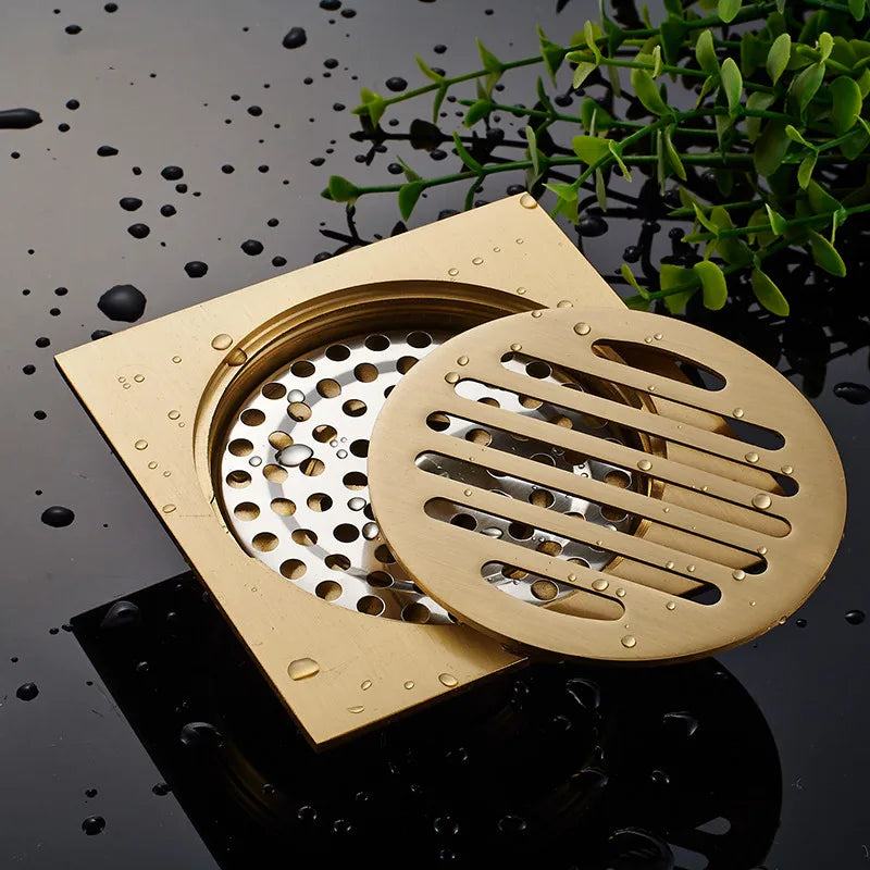 Bonde de Douche Carrée 10x10 cm — 4 Modèles au Choix