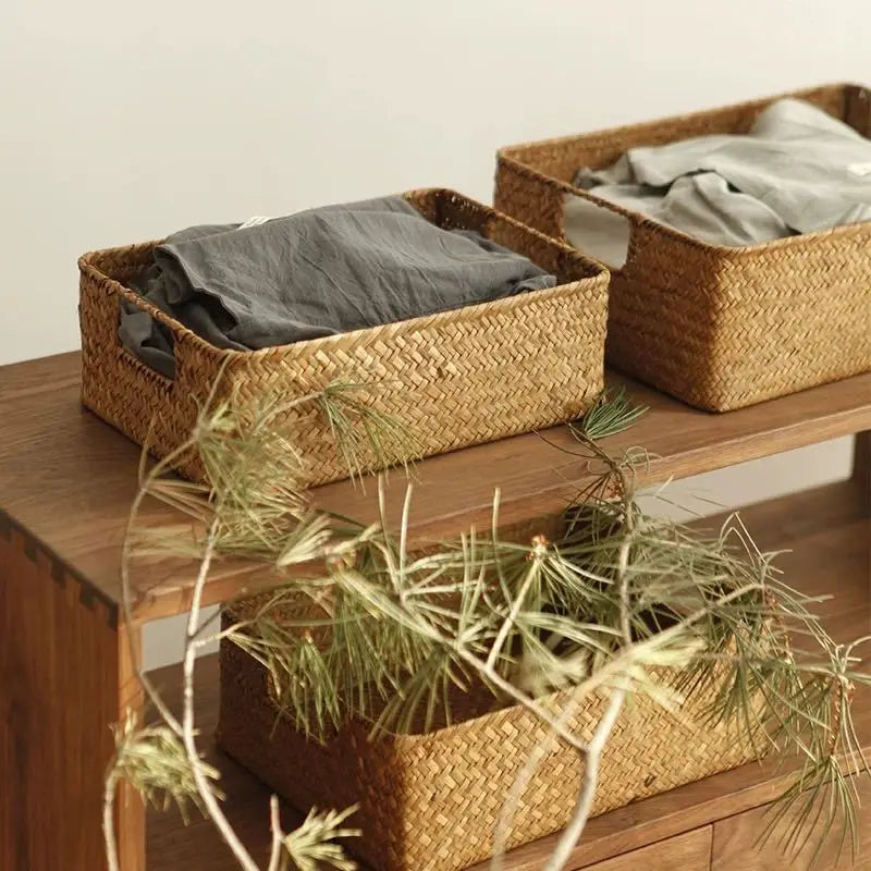 Panier de Rangement Salle de Bain Osier Naturel