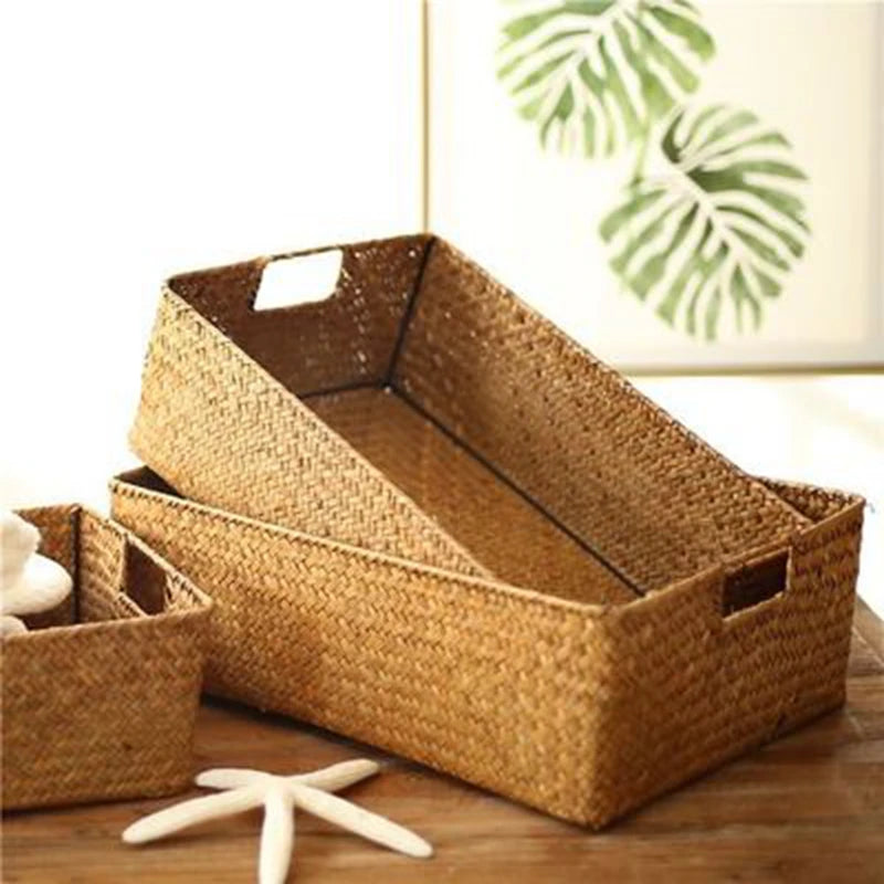 Panier de Rangement Salle de Bain Osier Naturel