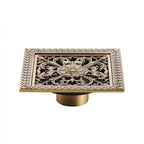 Bonde de Douche Anti-Odeur Laiton Antique 12x12 cm