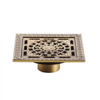 Bonde de Douche Anti-Odeur Laiton Antique 12x12 cm