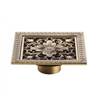 Bonde de Douche Anti-Odeur Laiton Antique 12x12 cm