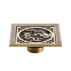 Bonde de Douche Anti-Odeur Laiton Antique 12x12 cm