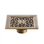 Bonde de Douche Anti-Odeur Laiton Antique 12x12 cm