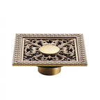 Bonde de Douche Anti-Odeur Laiton Antique 12x12 cm