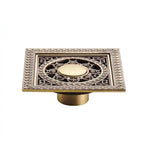 Bonde de Douche Anti-Odeur Laiton Antique 12x12 cm