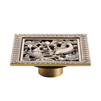 Bonde de Douche Anti-Odeur Laiton Antique 12x12 cm