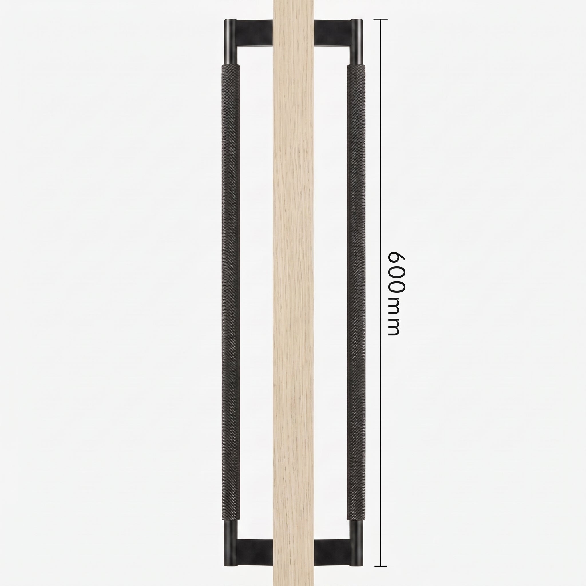 Poignée de Porte Crux Guillochée Laiton Massif — Bâton de Tirage 600 mm Double Face