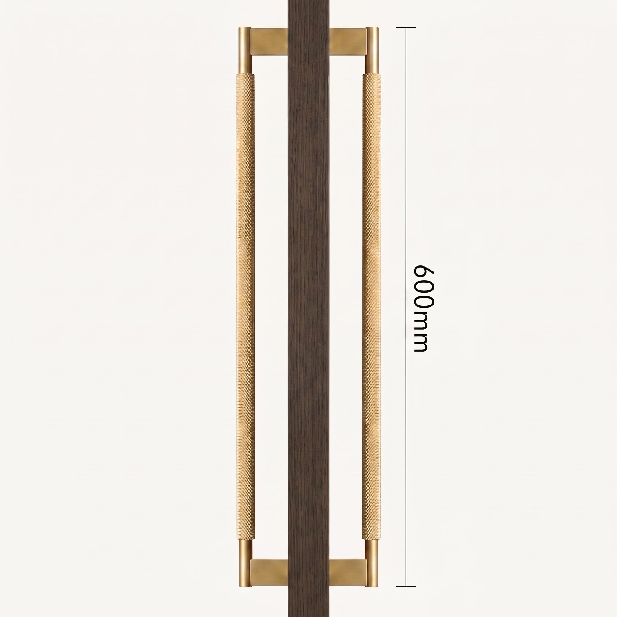 Poignée de Porte Crux Guillochée Laiton Massif — Bâton de Tirage 600 mm Double Face