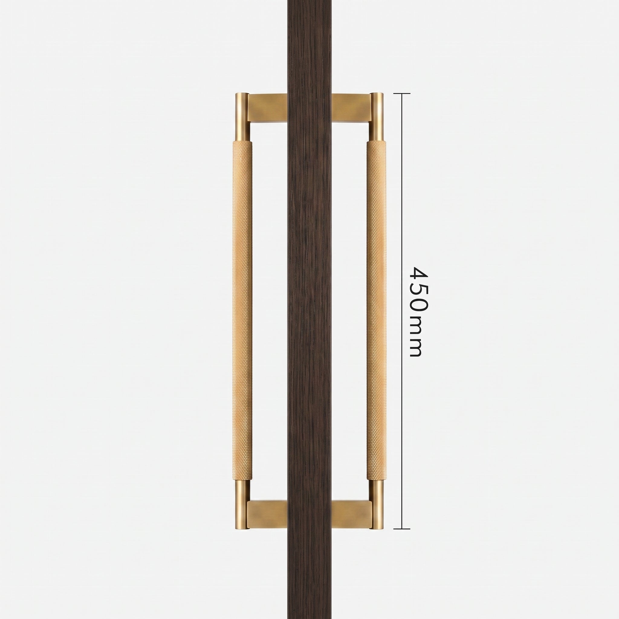 Poignée de Porte Crux Guillochée Laiton Massif — Bâton de Tirage 450 mm Double Face