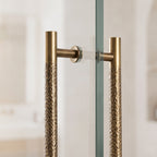 Poignée de Porte Stria Martelée Laiton — Bâton de Tirage 300 mm Simple Face