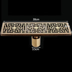 Bonde de Douche Linéaire 30 cm en Laiton Antique