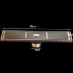 Bonde de Douche Linéaire 30 cm en Laiton Antique