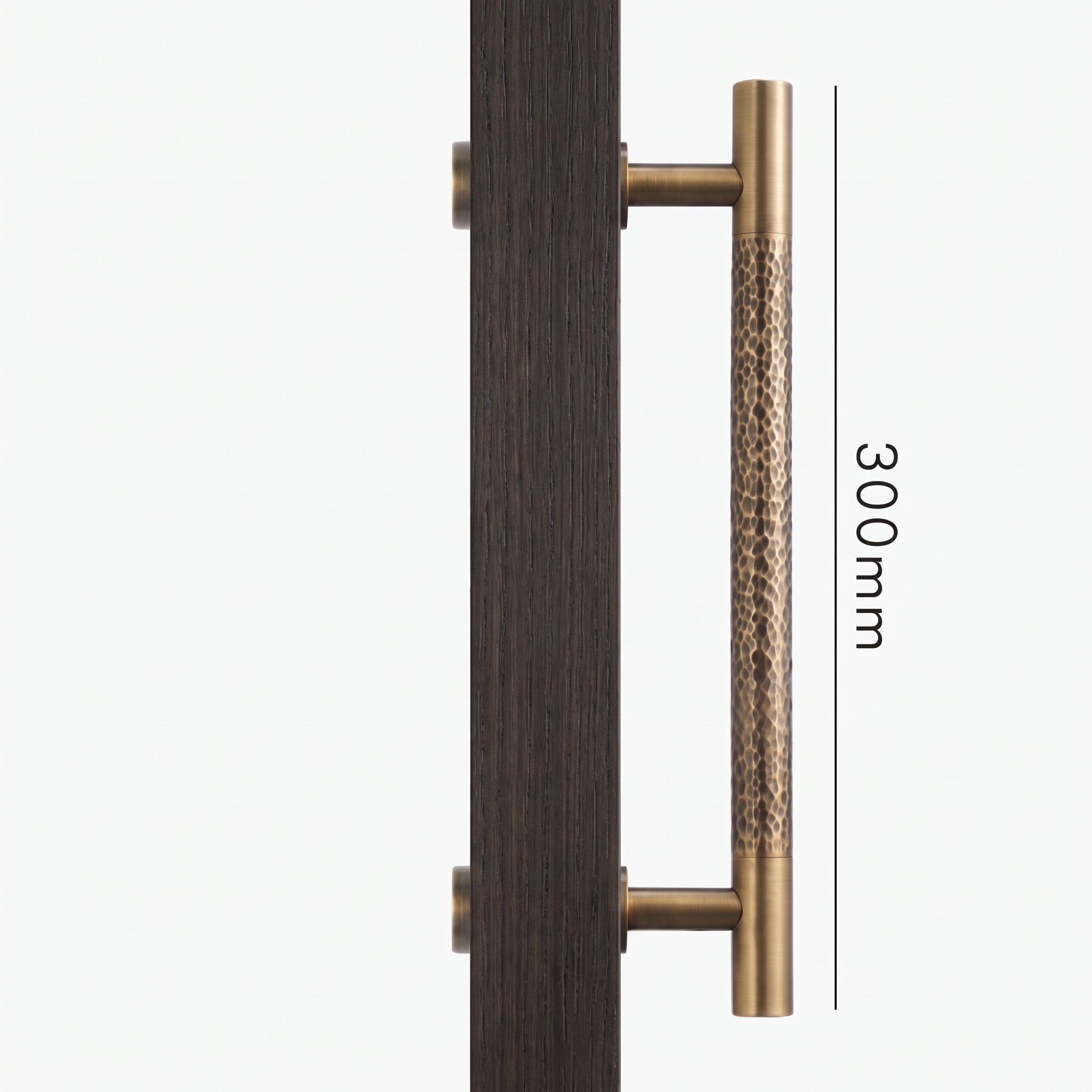 Poignée de Porte Stria Martelée Laiton — Bâton de Tirage 300 mm Simple Face